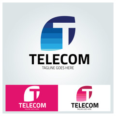 telecom logo design template ,Letter T logo design symbol ,Vector illustration