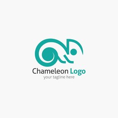 Chameleon logo design template. Vector illustration
