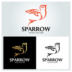 Sparrow logo design template ,Vector illustration