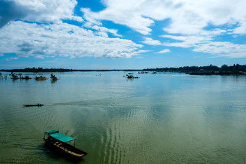Boat at the Cambodia-Laos border on the Mekong river