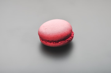 Pink macaroon with strawberry