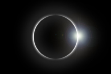 Fototapeta na wymiar Space Background with Solar Eclipse