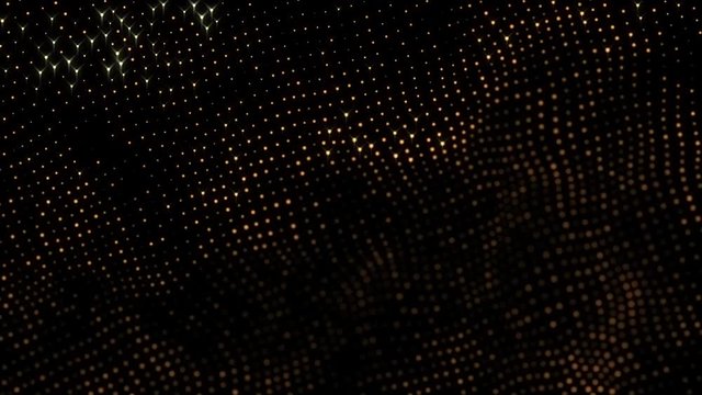 4k fantastic video animation Moving gold particles background