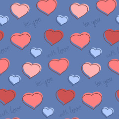 Seamless pattern with hearts. Love background. Valentine's Day. Vector illustration