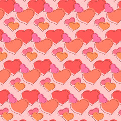 Seamless pattern with hearts. Love background. Valentine's Day. Vector illustration