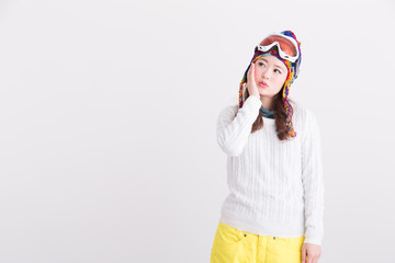 ウィンタースポーツ・女性(白バック)