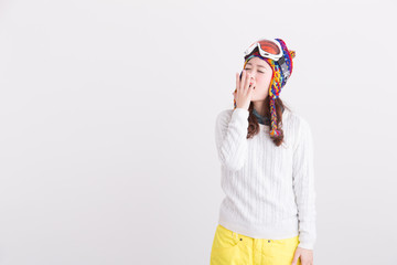 ウィンタースポーツ・女性(白バック)