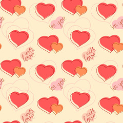 Seamless pattern with hearts. Love background. Valentine's Day. Vector illustration