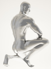 Obraz premium Silver man body