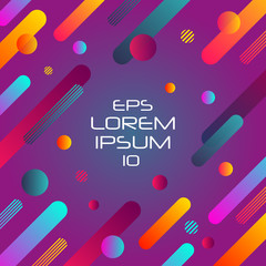 Abstract retro background with horizontal multicolored geometric shapes like space. Vector illustration.