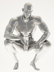 Fototapeta premium Silver man body