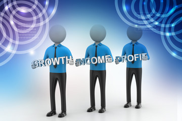 3d people showing the business aims