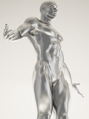 Fototapeta premium Silver man body