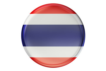 Badge with flag of Thailand, 3D rendering