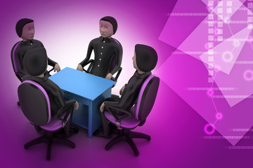 3d people in business meeting