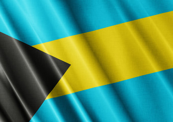 Bahamas waving flag close