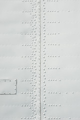 texture of the white metal plates with rivets