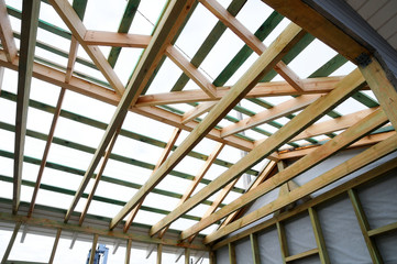 Wooden roof frame, the roof structure.
