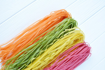  Multicolored pasta uncooked