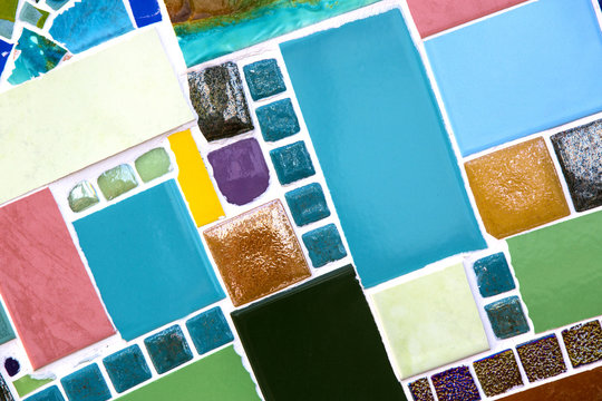 Background of mosaic color many items