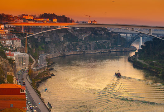 The Douro river at sunset