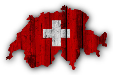 Karte der Schweiz auf Textur