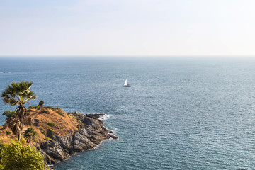 View of andaman sea at laem phrom thep cape phuket, thailand 