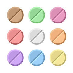 Set of vector pills