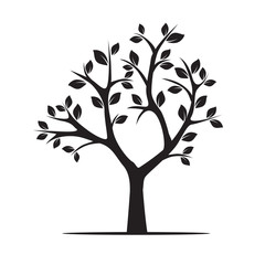 Black Tree. Vector Illustration