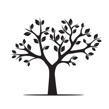Black Tree. Vector Illustration