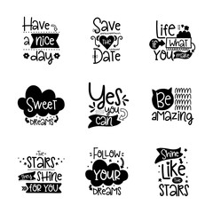 Vector calligraphy with decor elements