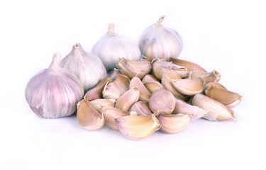 Dried Galic on white background