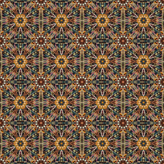 Ornate floral seamless texture, endless pattern with vintage mandala elements.