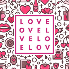 Romantic logo in frame