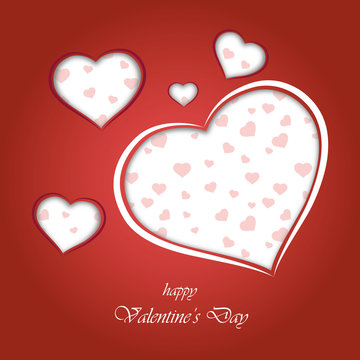 happy valentine's day - vector hearts card , background ( love , romantic , valentine )
