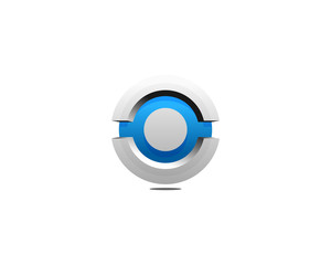 Initial Letter O 3D Circle Logo Design Element