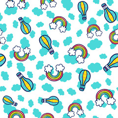 Doodles cute seamless pattern
