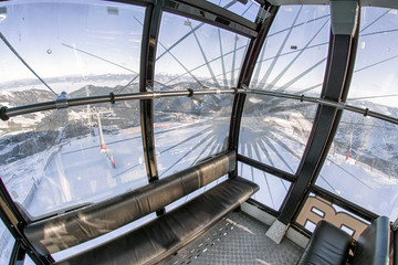 Inside of cableway in ski resort Jasna, Slovakia