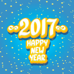 2017 Happy new year creative design background.