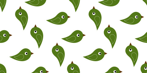 seamless green birds