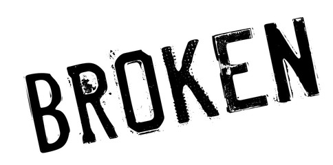 Broken rubber stamp