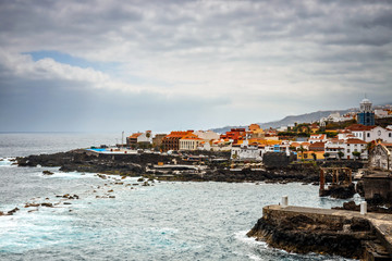 aerial view of Garachico in Tenerife, Canary Islands, Spain