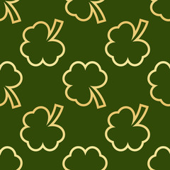 Seamless green shamrocks