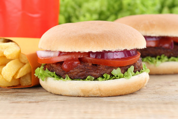 Hamburger Menu Menü Menue Pommes Frites Getränk