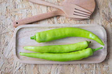 Green hot chili pepper