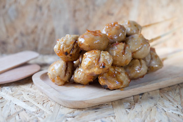 Pork ball with sweet spicy sauce