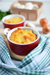 Сasserole with meat and mushrooms