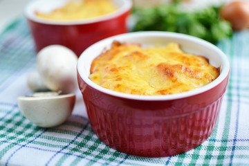 Сasserole with meat and mushrooms