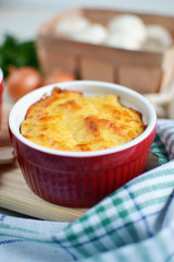 Сasserole with meat and mushrooms