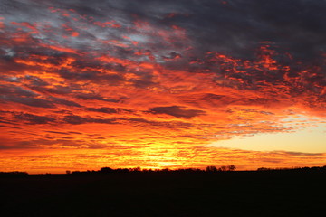 Fire in the morning Kansas Sky
